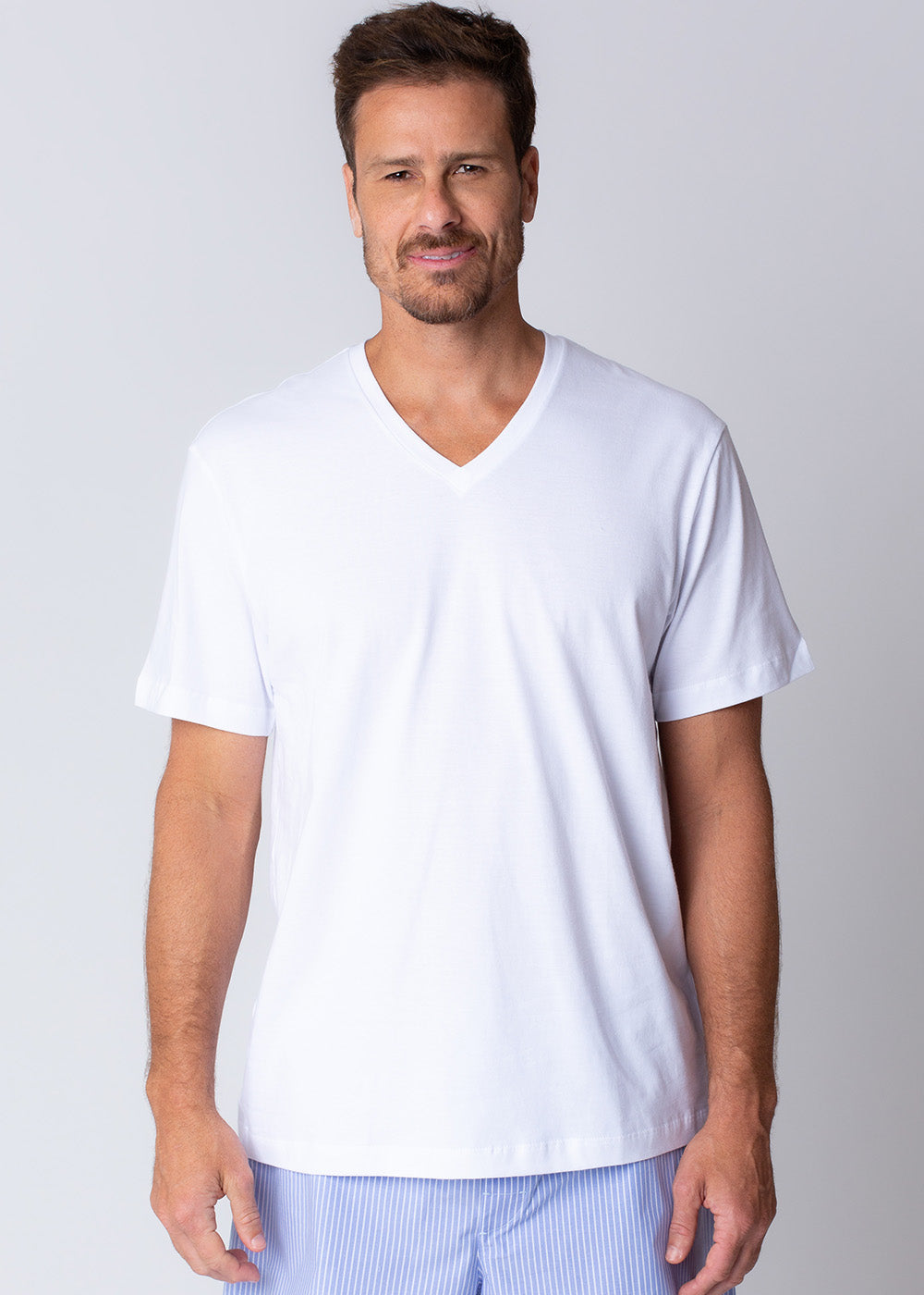 Camiseta Gola V Branca